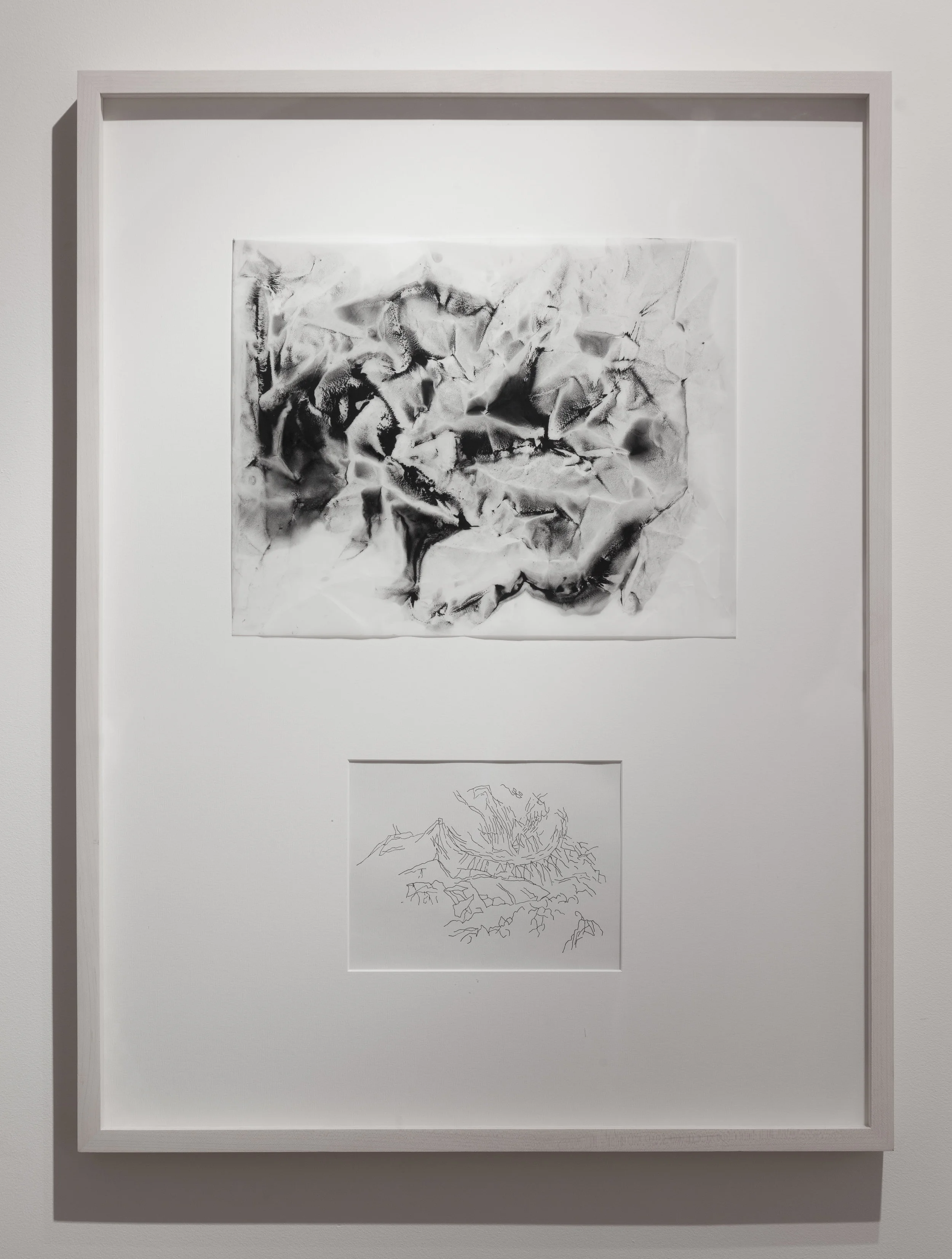 Dialogue # 38 2016 Charcoal and Pigment on Vellum and Ink on paper Dimension framed: 22”x29”