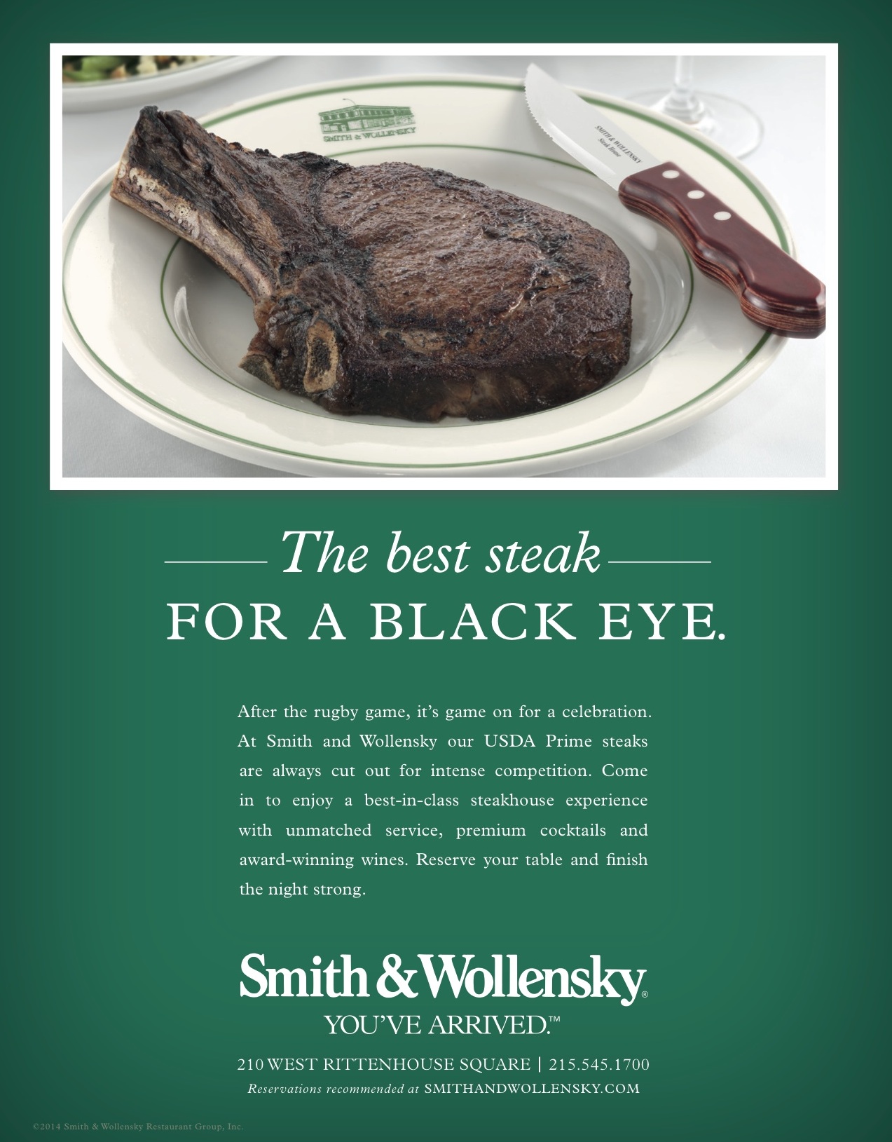 Smith & Wollensky Rugby Sponsorship Ad