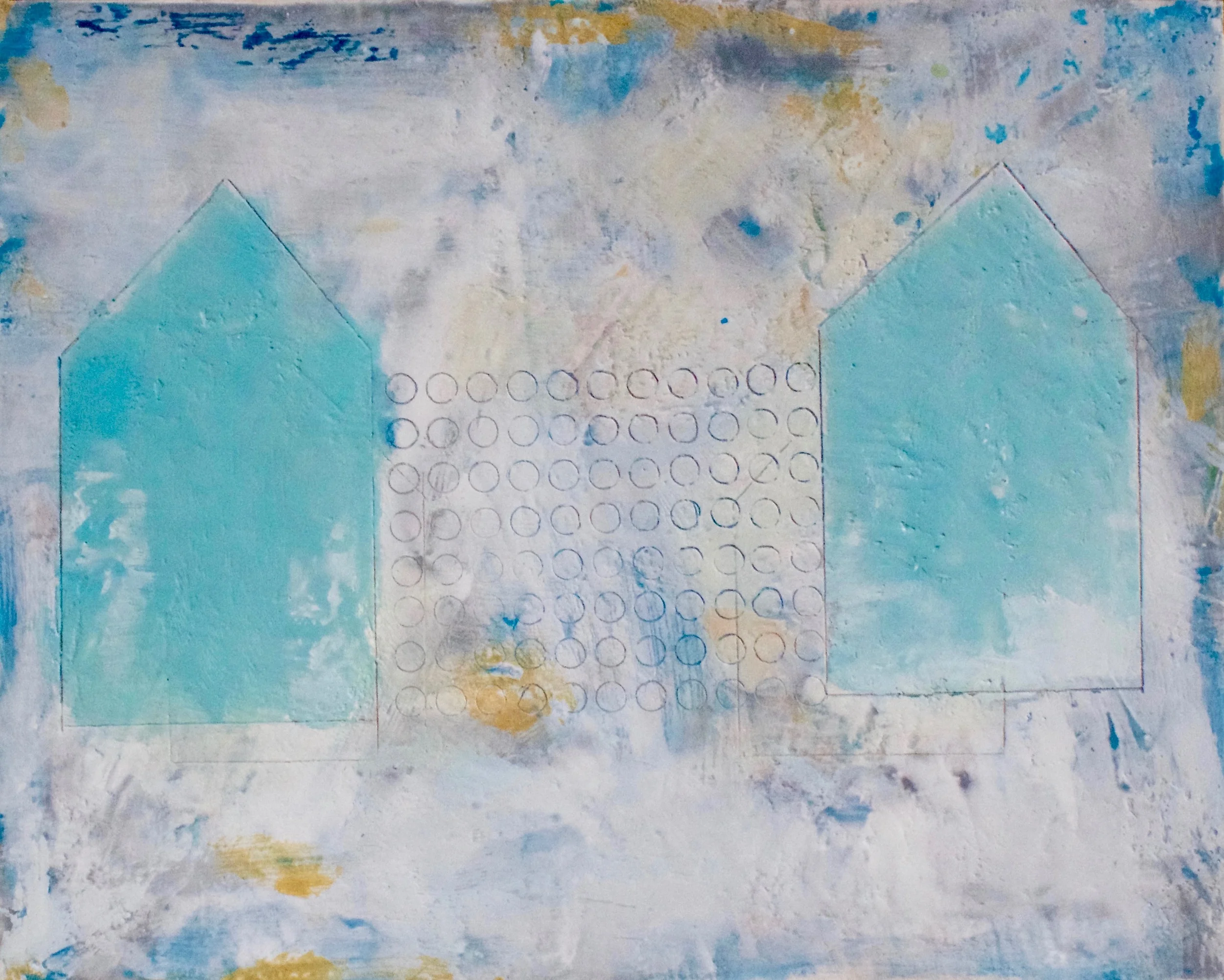 HE SAID SHE SAID 16 x 20" encaustic on cradled birch panel