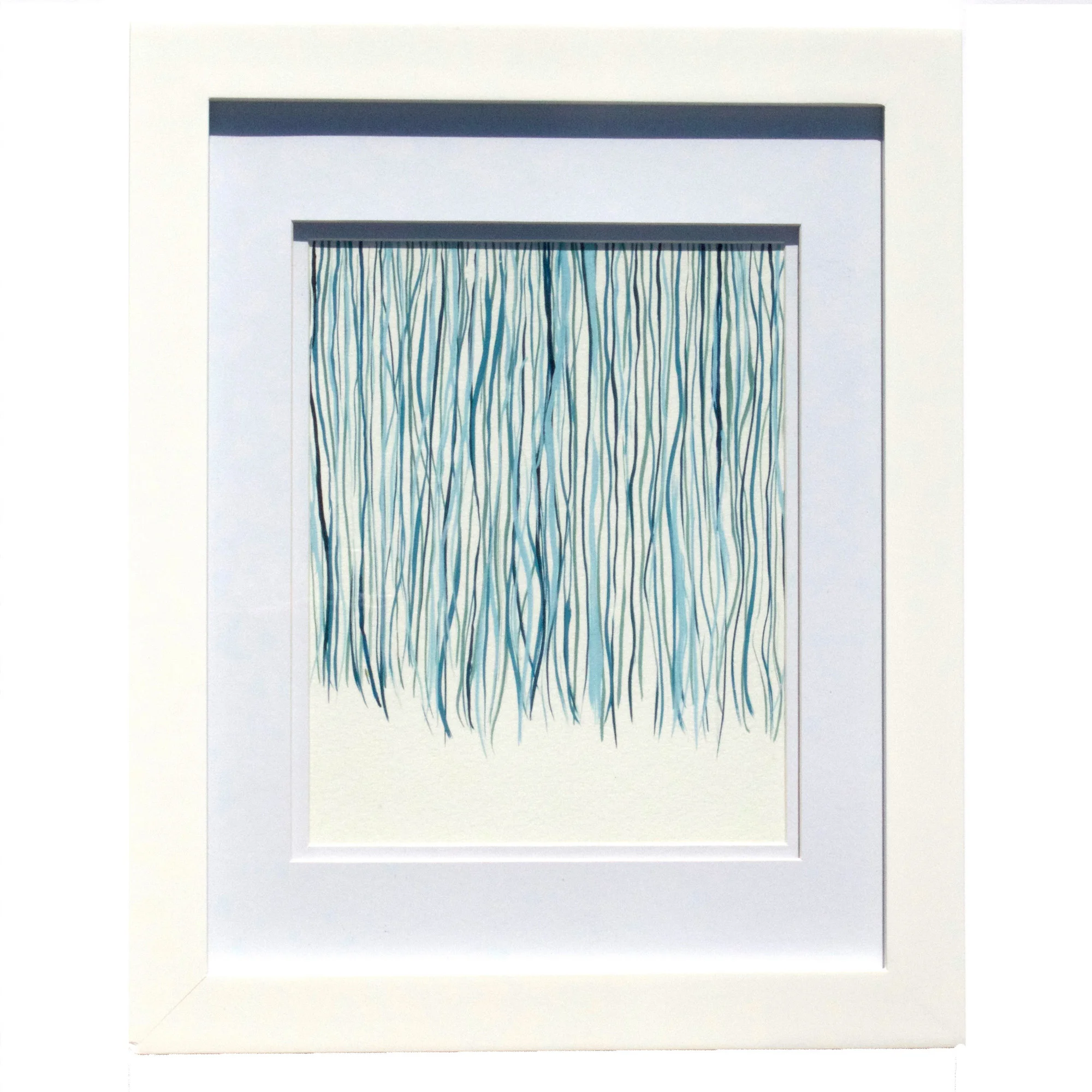 "Blues" 9x12" framed acrylic on paper
