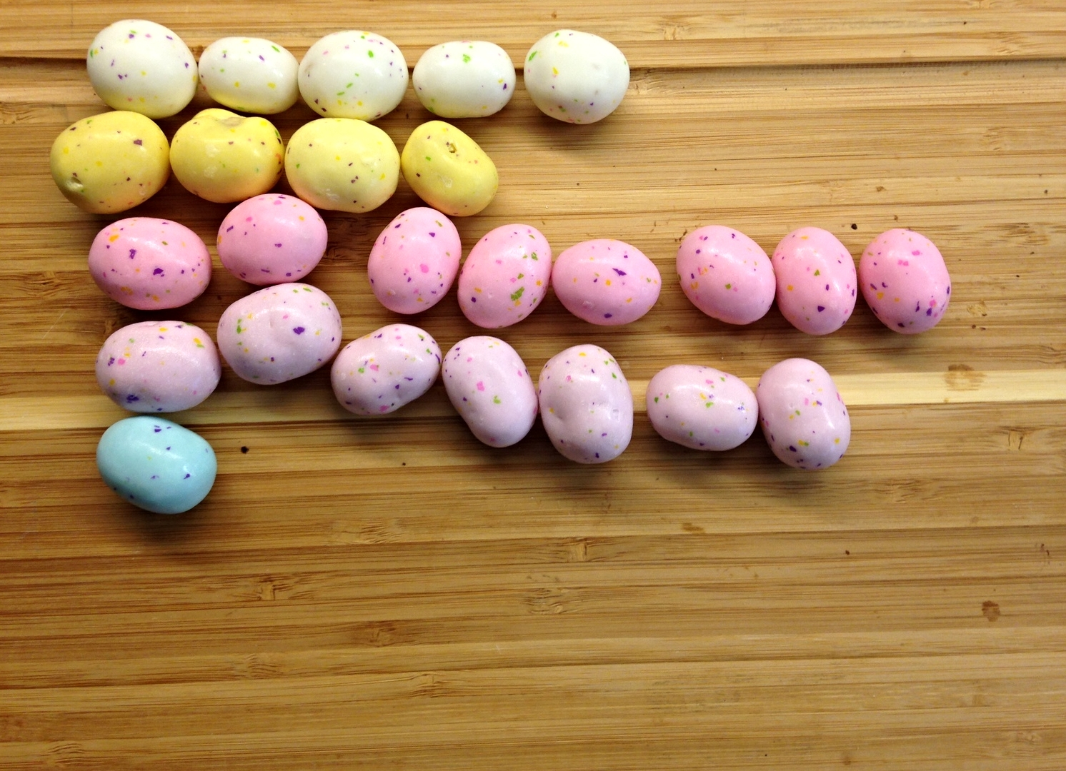 WORST color dispersement EVER. Good thing I only wanted ONE blue egg....or color that actually occurs in nature.