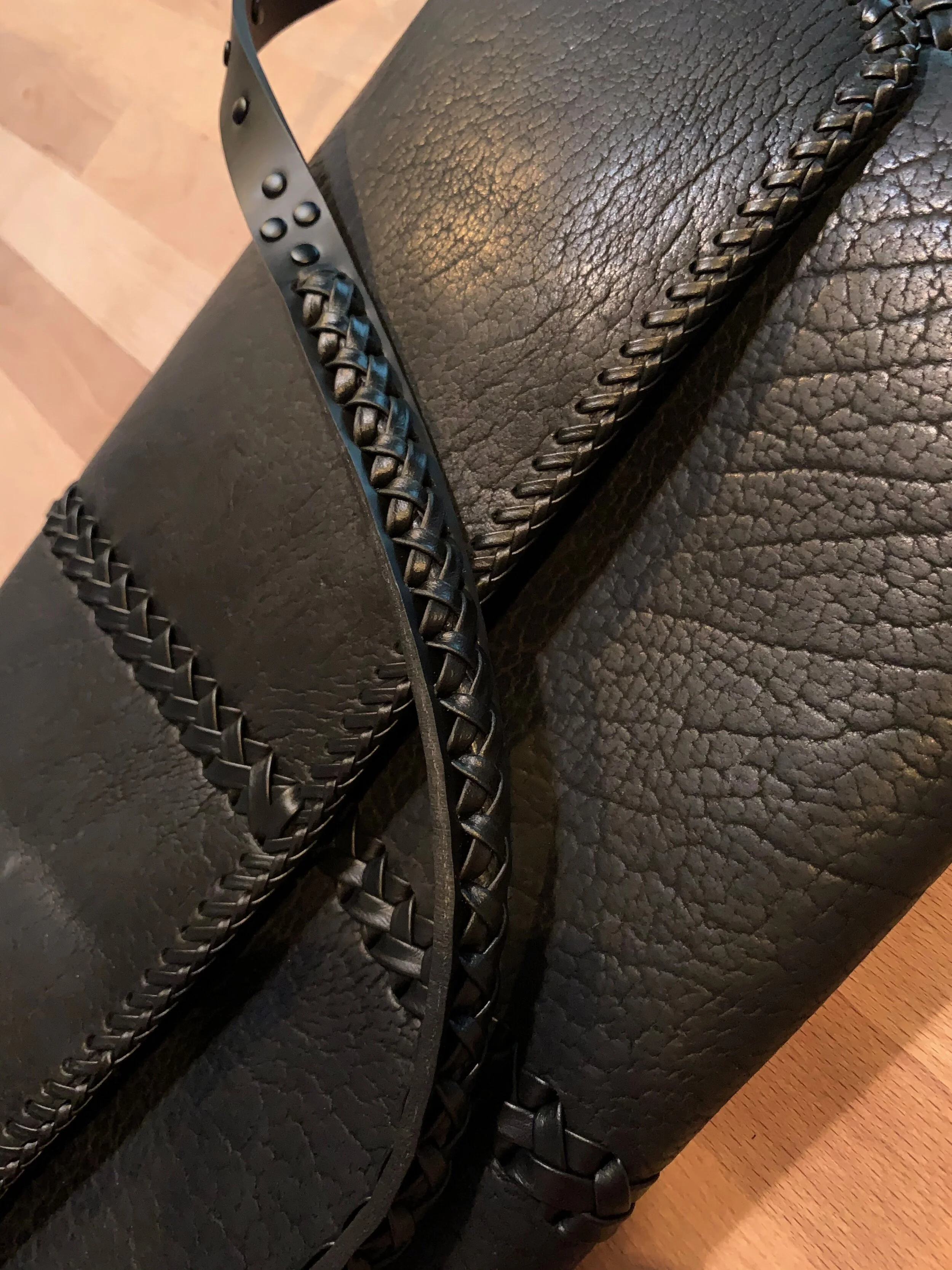 Custom leather clutch for Karen