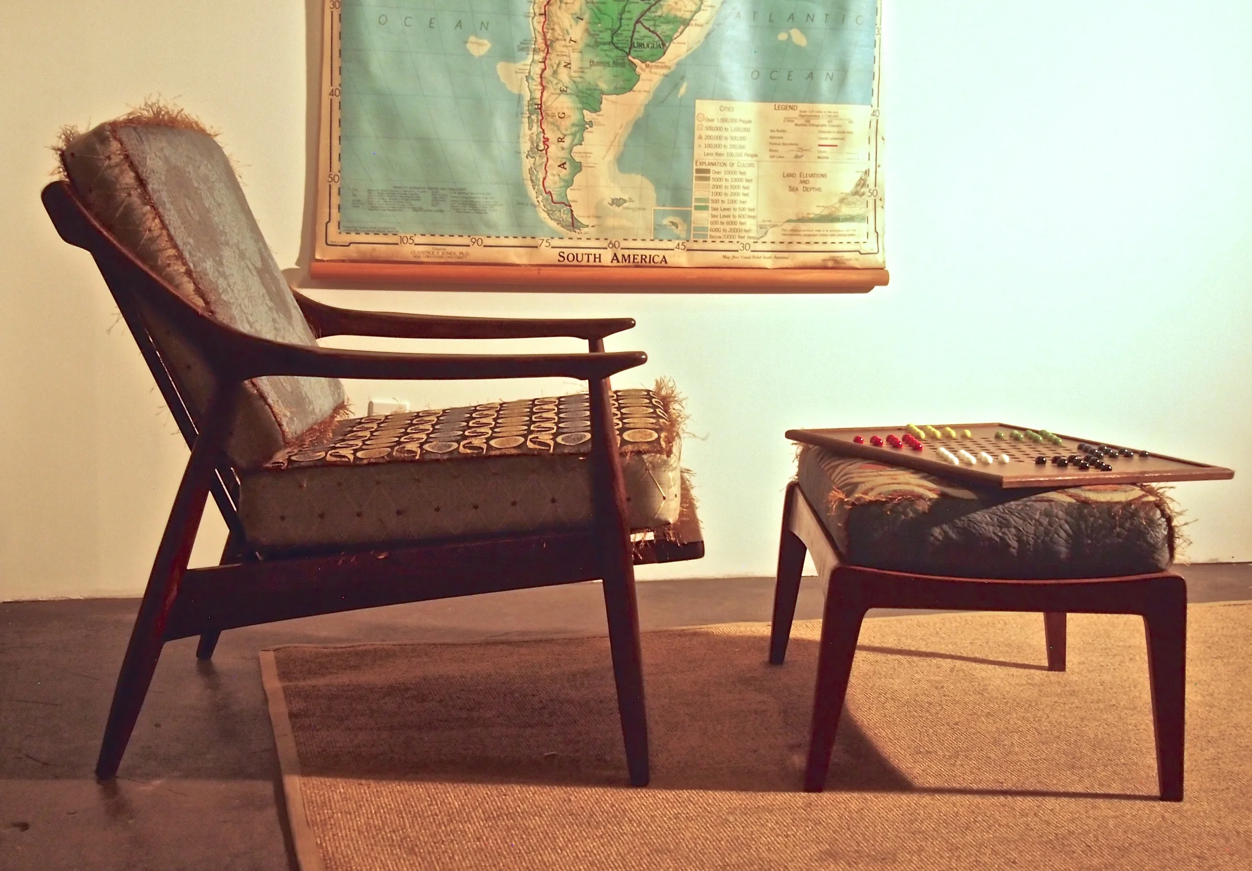 Fifties Fringe Chair and Ottoman