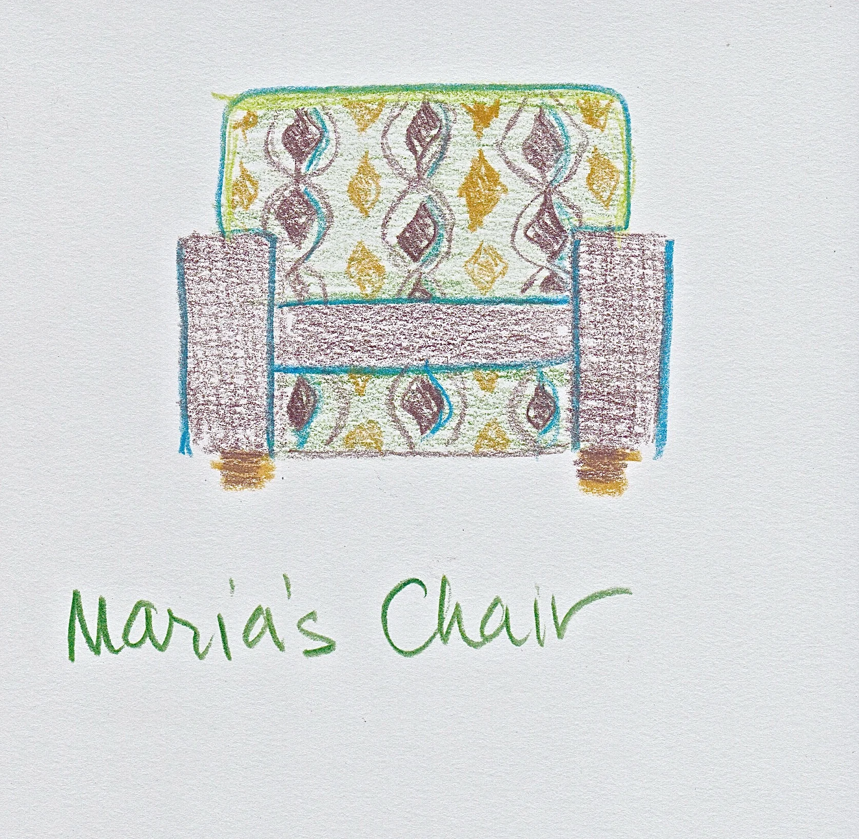 These chairs are broad shouldered.  By highlighting the structure in a dark fabric, we play to their strength.  The green diamond pattern is large and dramatic enough, but still soft and sophisticated.