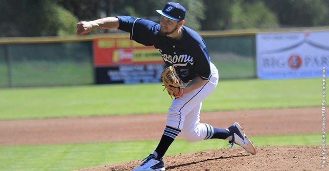 COURTESY // SSU Athletics Aaron Gillis, left, and George Asmus, right, helped secure the victories with their stellar pitching performances.