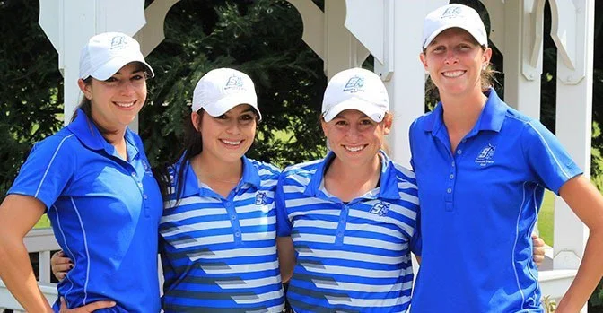 COURTESY // SSU Athletics Seniors McKayla Kennedy, Kaylee Joaquin, Zoei Zbaraschuk and Nicole Arends at the last tournament of the season.