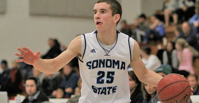 COURTESY // SSU Athletics David Ahern scored 13 points against Stanislaus, many from the three point line.