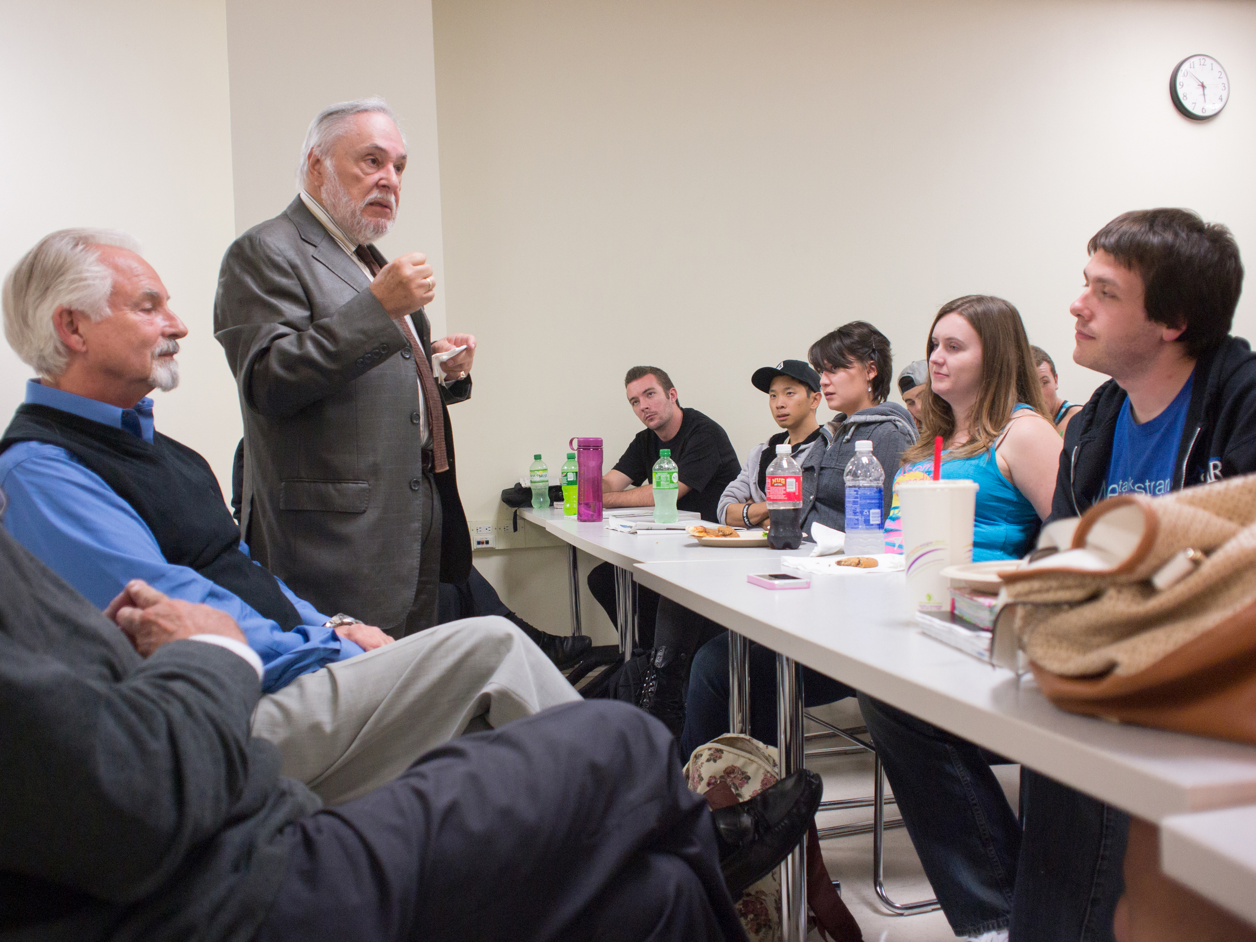 STAR // Gustavo Vasquez President Ruben Armiñana addresses the STAR staff. 