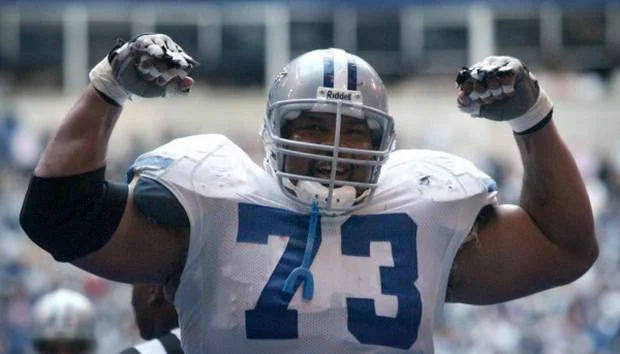 COURTESY // dallasnews.com Larry Allen finished his senior football season as a Sonoma State Cossack in 1993, and was drafted to the NFL in 1994.