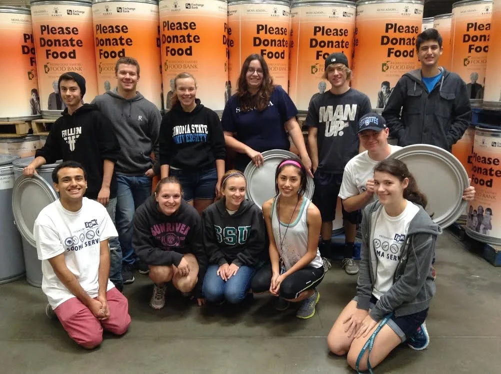 COURTESY // InterVarsity InterVarsity was represented at Sonoma Serves on Saturday. The organization prepared cans for an upcoming canned food drive that is expected to raise an estimate 33,000 pounds of food.
