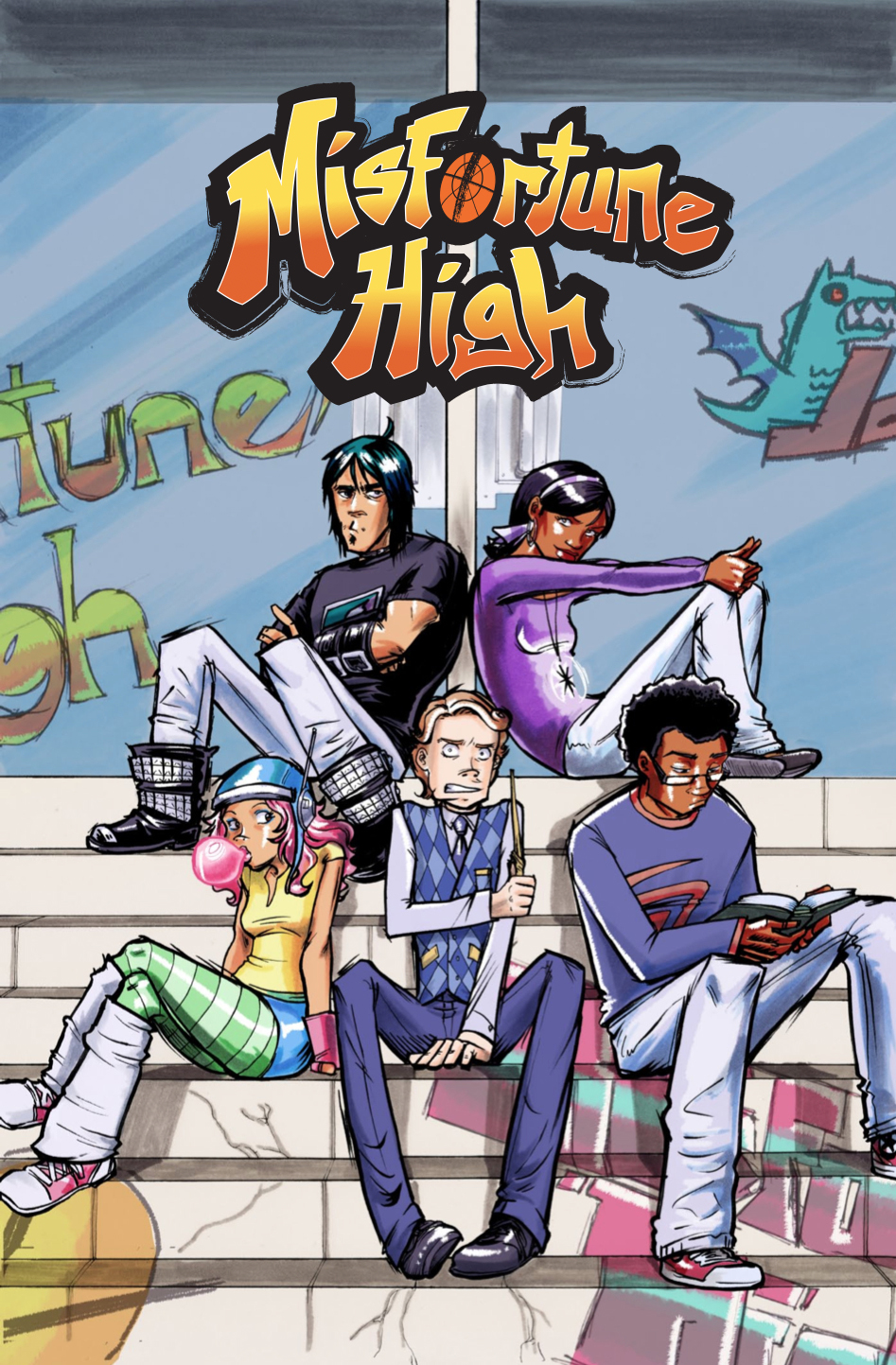 COURTESY // Jules Rivera ‘Misfortune High’ is a graphic novel that focuses on a snobby wizard named Will Bicksford as he gets expelled for cheating from his prestigious school and transferred to a public one.