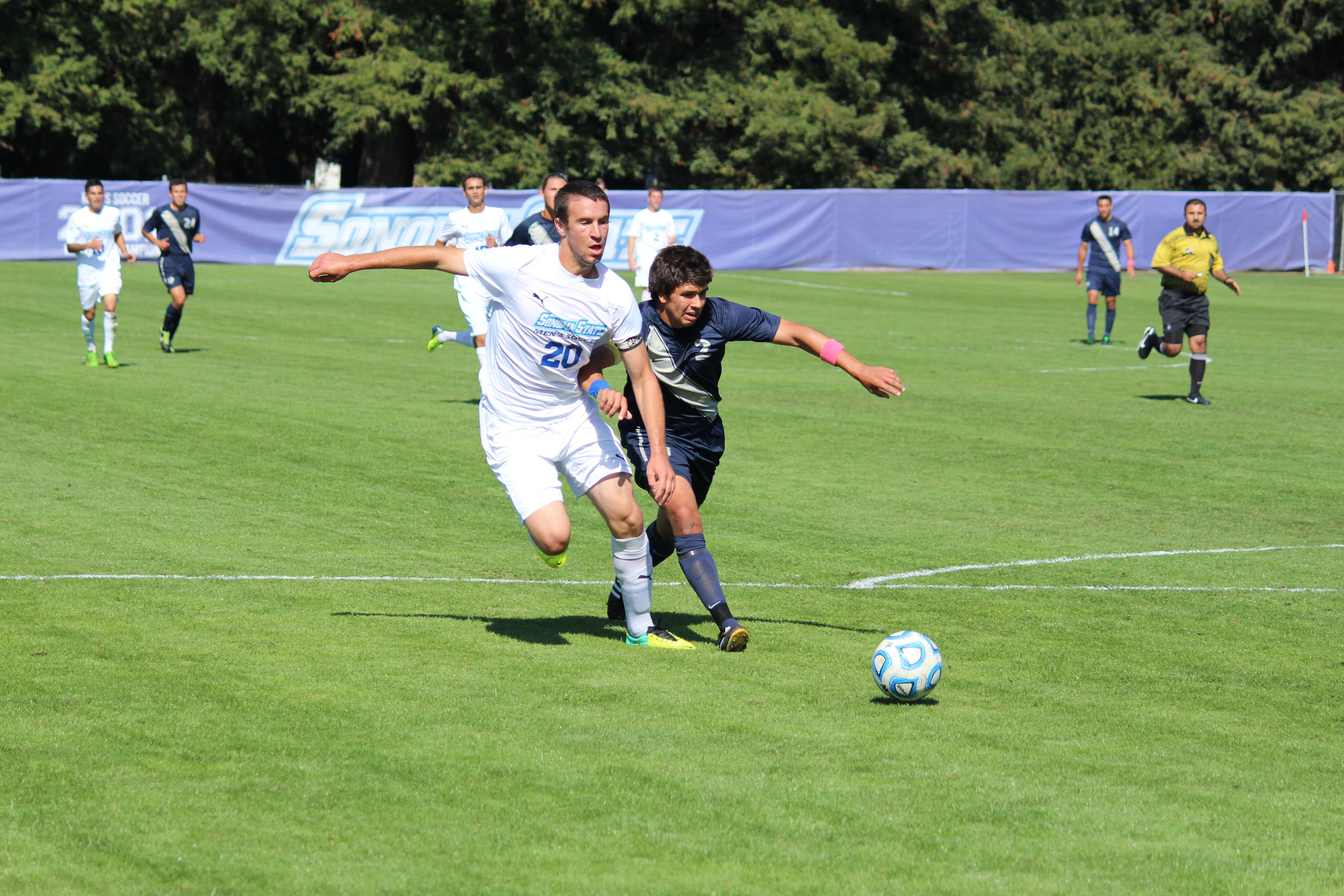 STAR // Spencer Vaishville Left, Taylor Varnadore scored the two goals that tied up the game in the 40th minute of play and 30 seconds into the second half. Right, Osmundson and the Curtin twins go to block a goal.