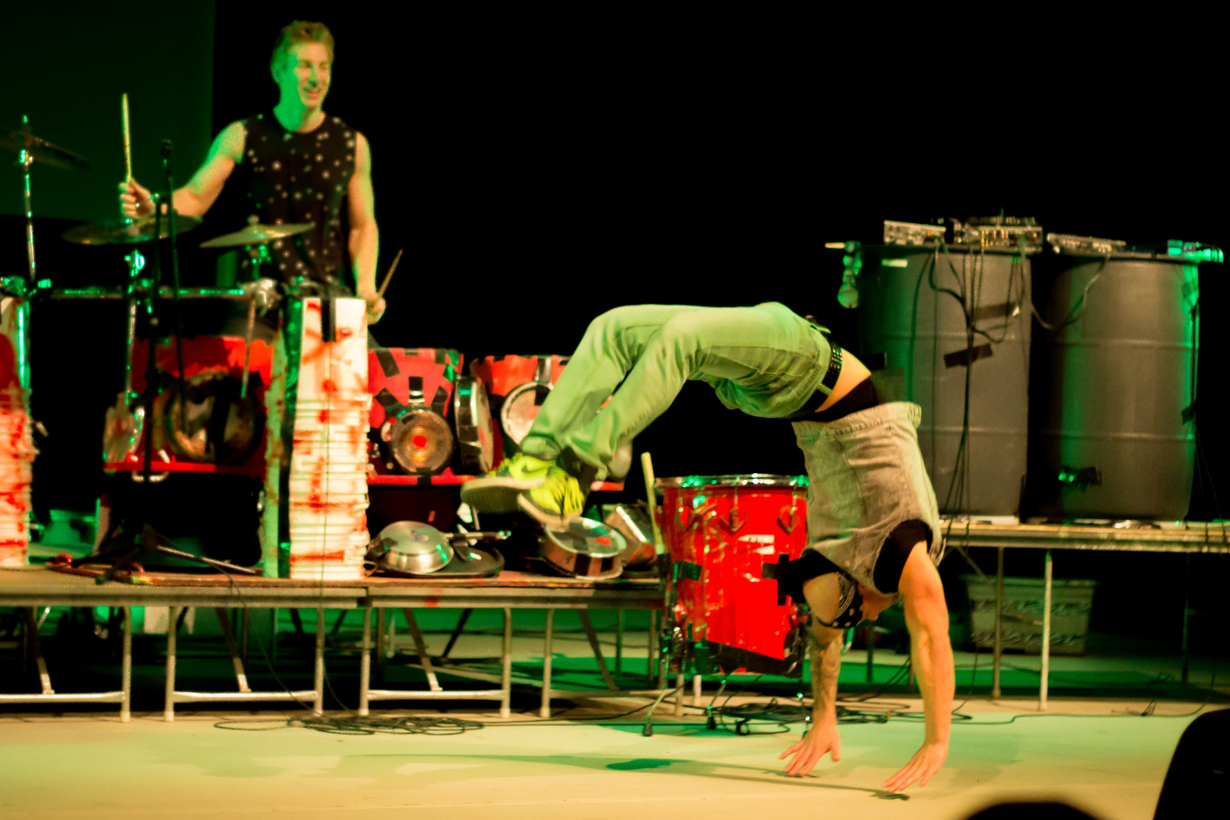 STAR // Brennan Chin Recycled Percussion’s performance featured trash can drumming and acrobatics. 