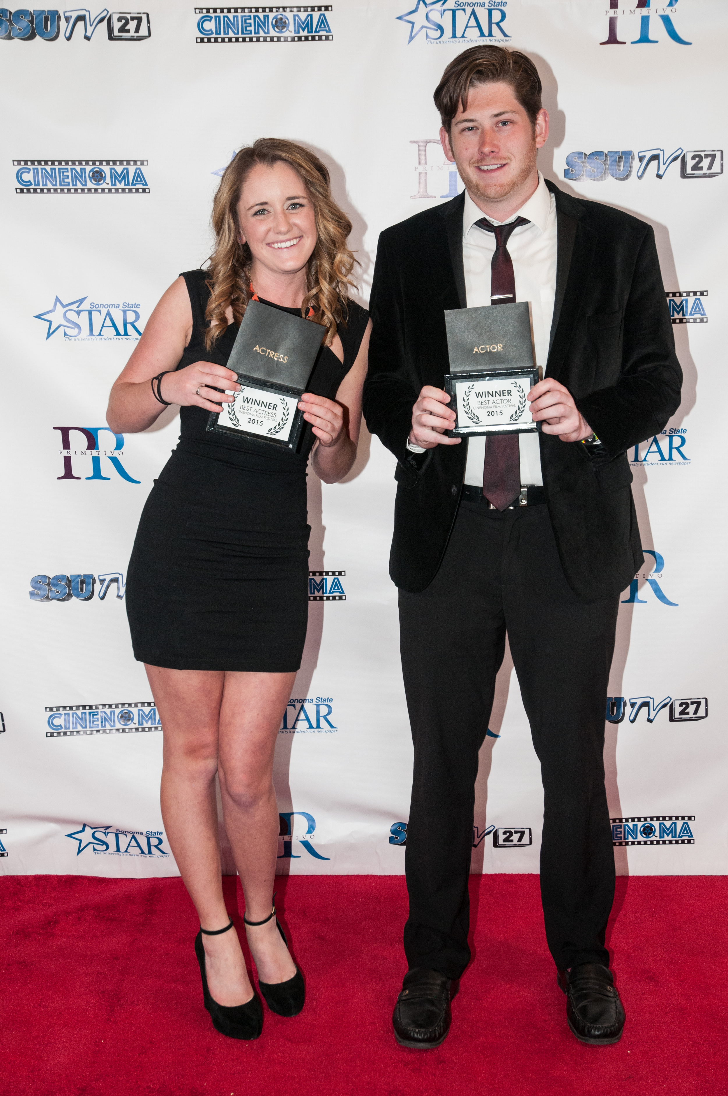 STAR // Gustavo Vasquez Winner for Best Actress, Kayley Kemp, and Winner for Best Actor, Charlie Baker.