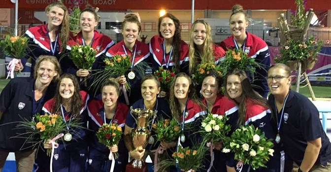 sonomaseawolves.com Sonoma State University women’s water polo head coach Coralie Simmons led the Americans to their second striaght gold medal at the FINA Junior World Championships in Volos, Greece.
