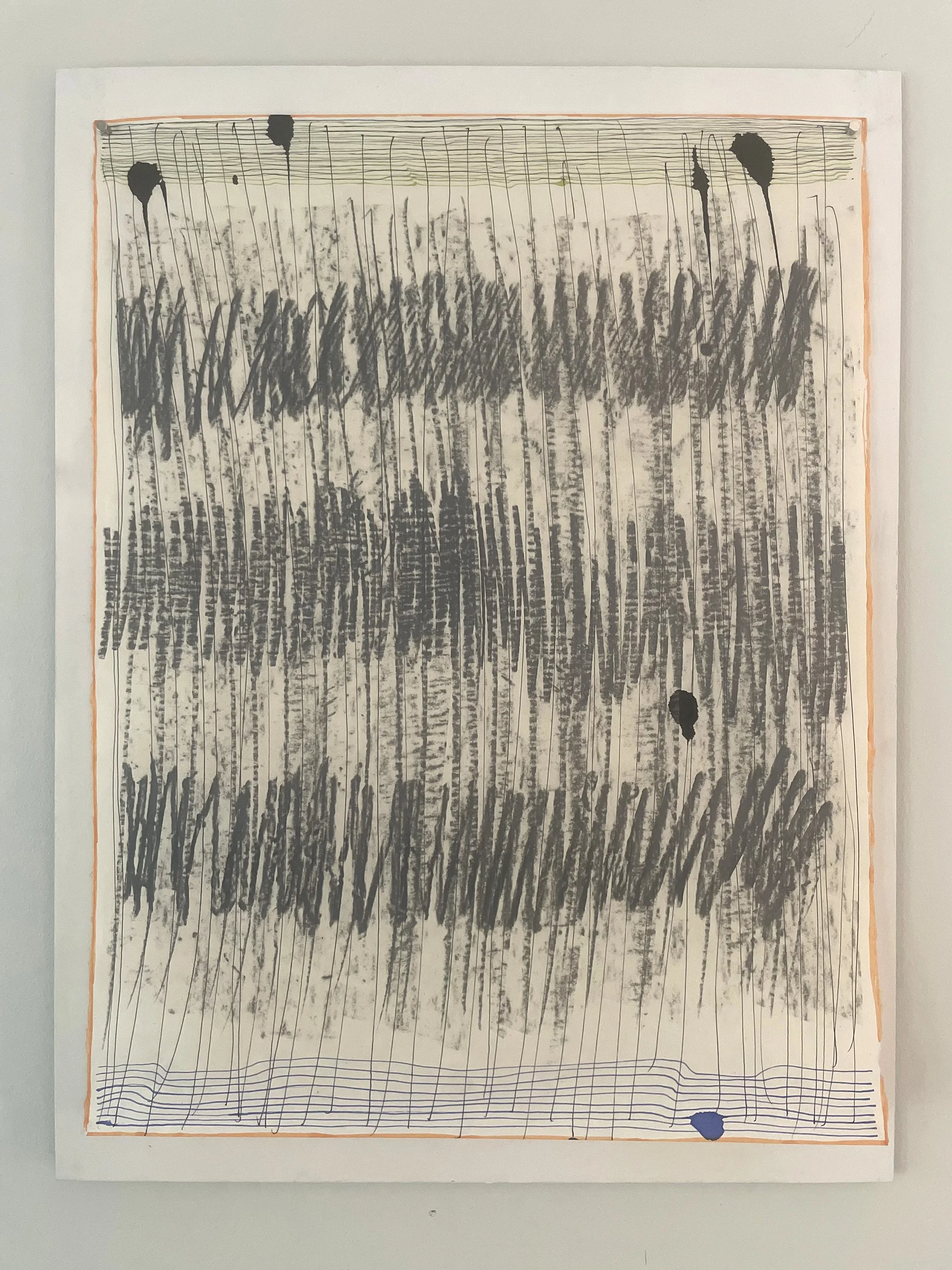 Inspiration Study   19” x 2”  ink and graphite on washi paper   2023