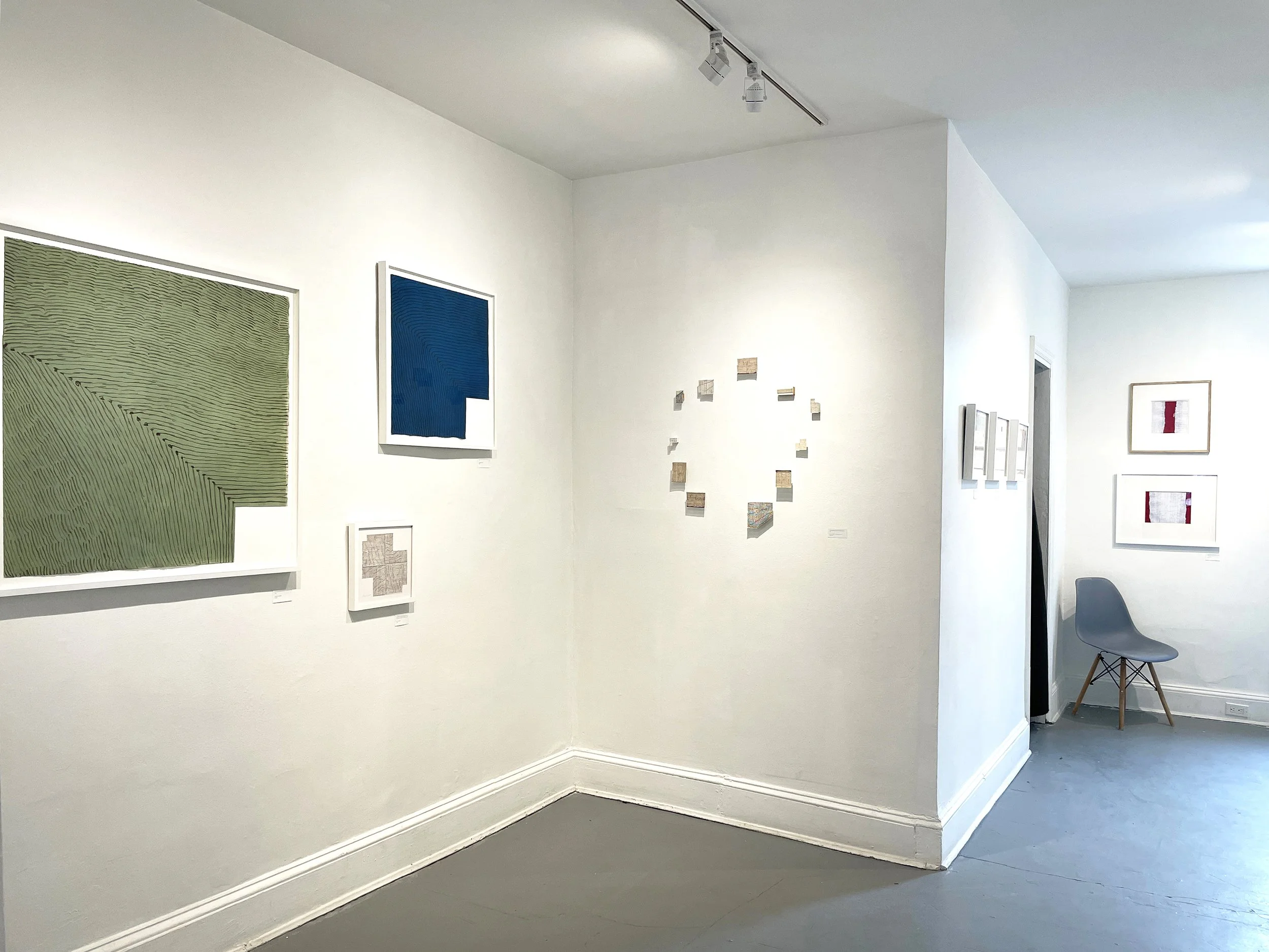 Exhibition View More Ink Meanderings with Cutaways and Folds (Accompanied by a Poem)