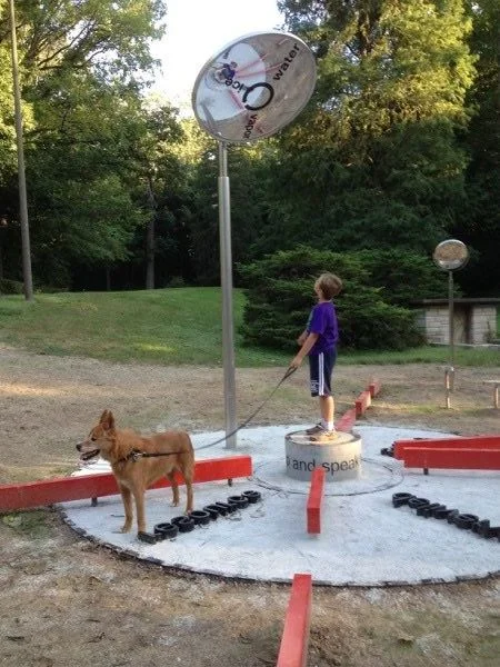 A boy interacts with STREAM/LINES