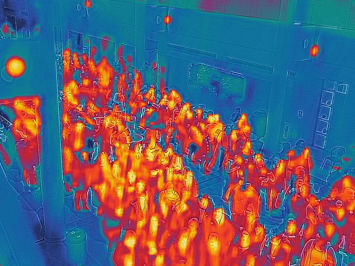 A crowded hall, Heat Mapped