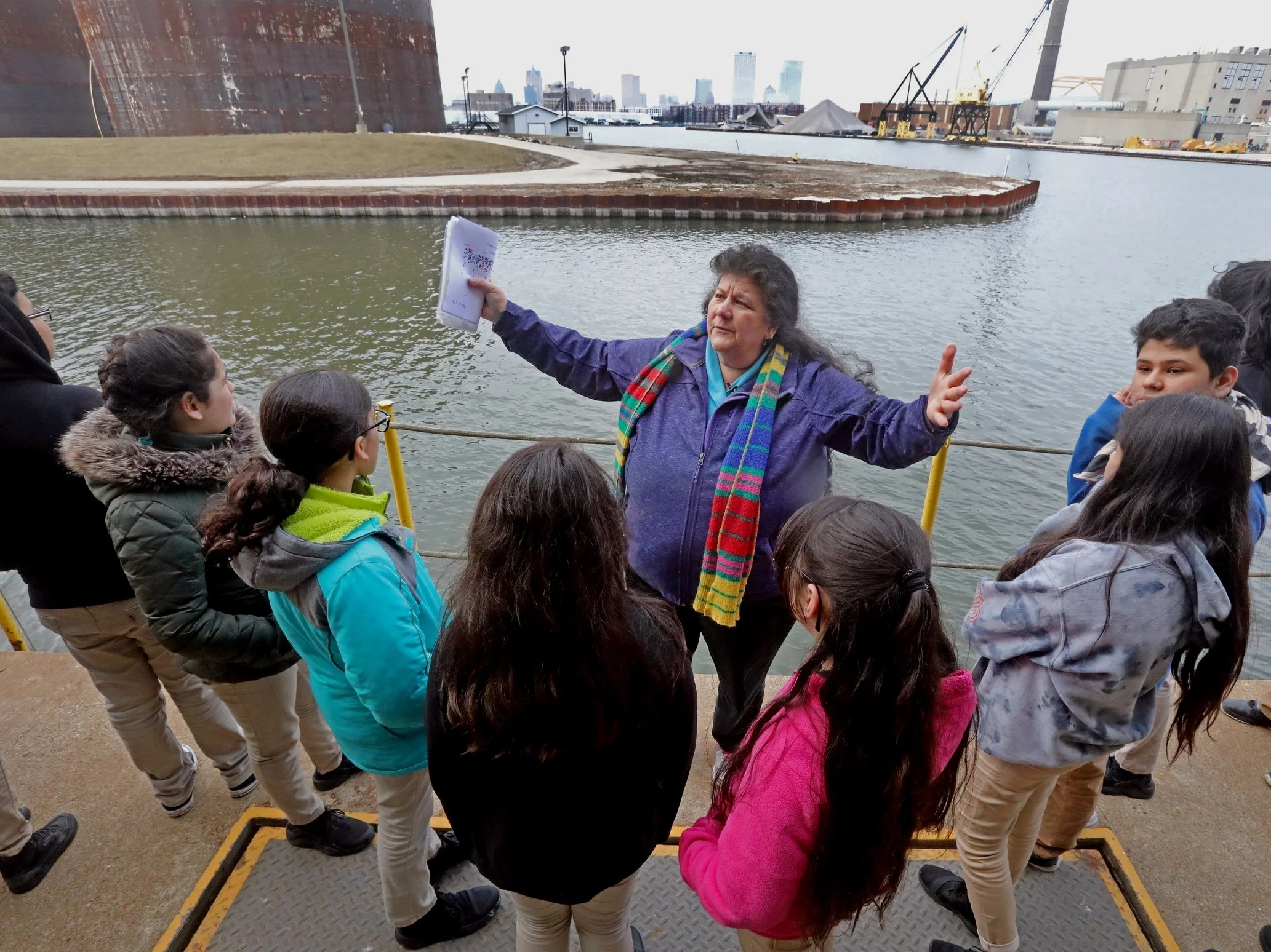 Scientist, Carmen Aguilar co-leading our Hidden Blue/Green Infrastructure WALK in March 2018