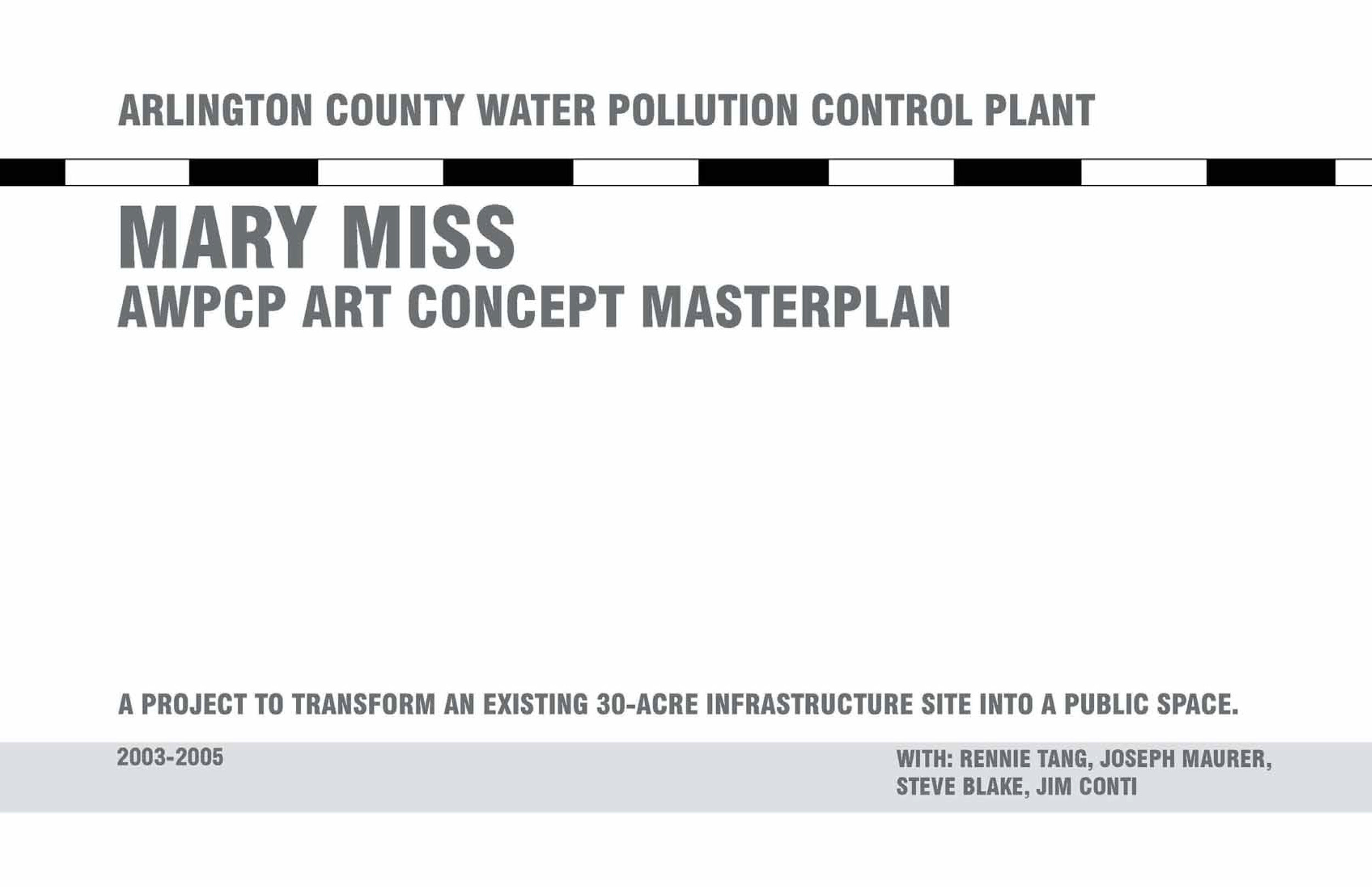 The Arlington County Water Pollution Plant Master Plan, Arlington VA