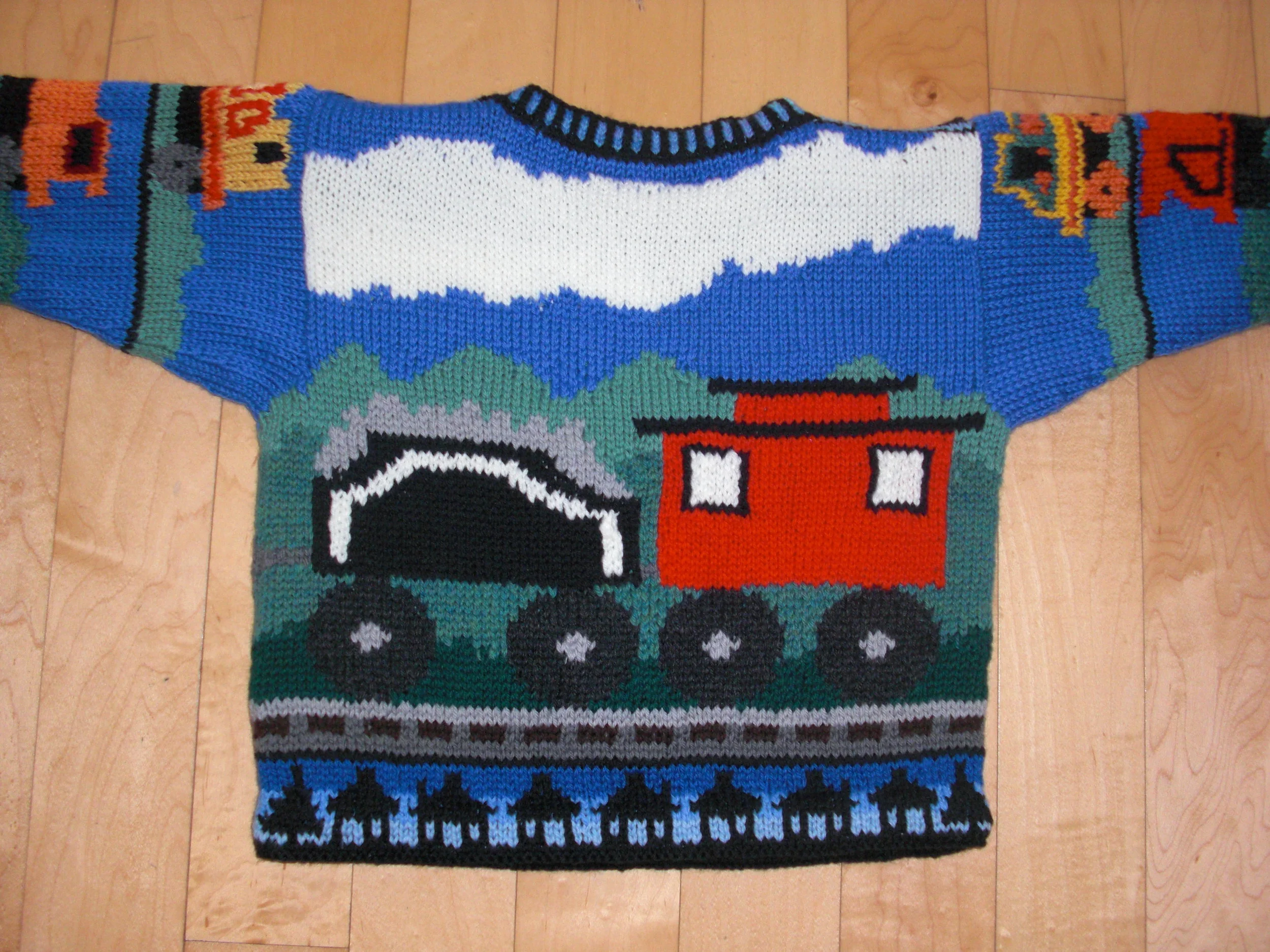 Knitting Pattern: Trains Three Years