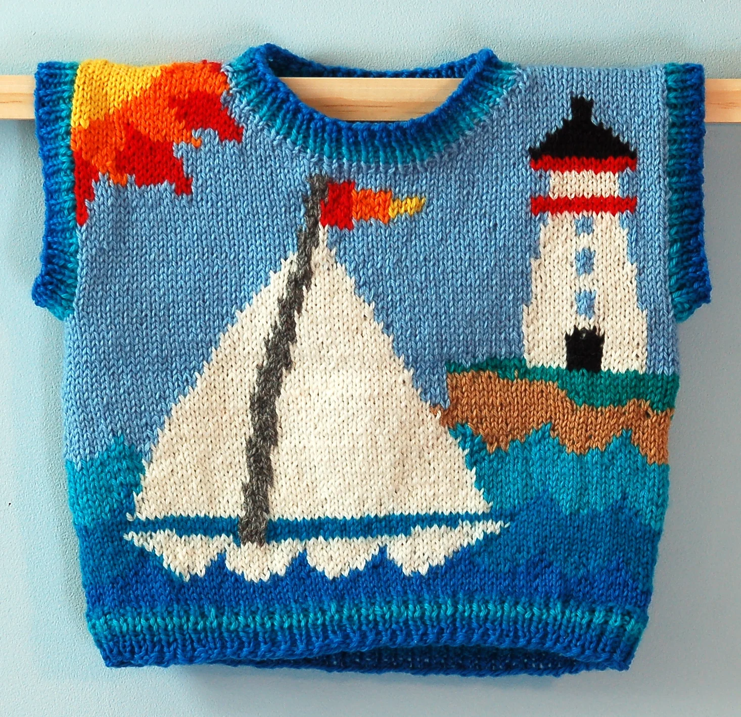 Knitting Pattern: Lighthouse Vest One Year