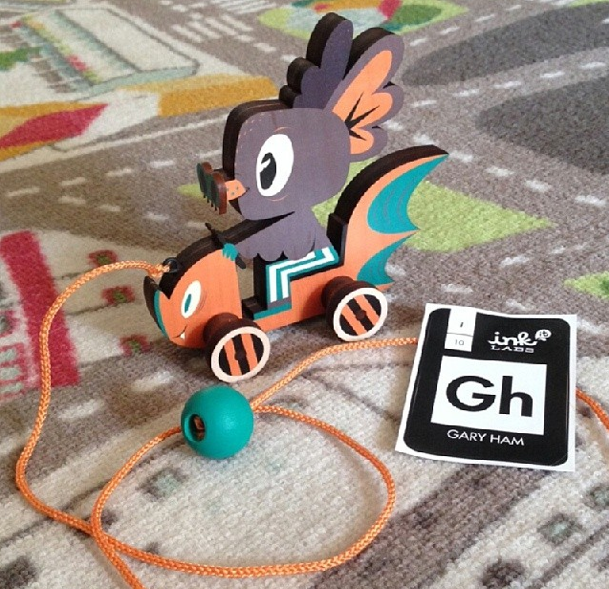 Hermees wood pull toy (Artist's proof)