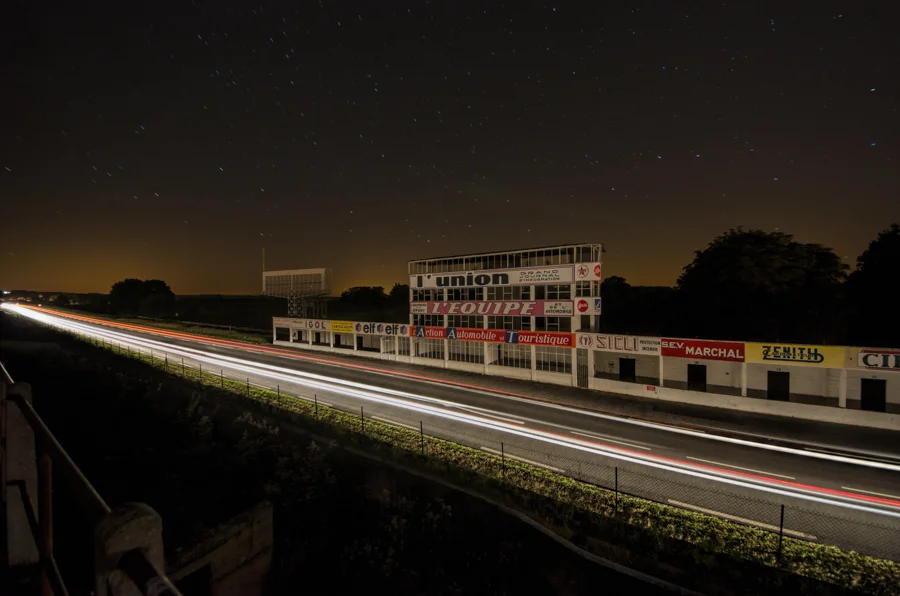 Reims Racetrack: From The Grandstand Looking At The Scorboard
