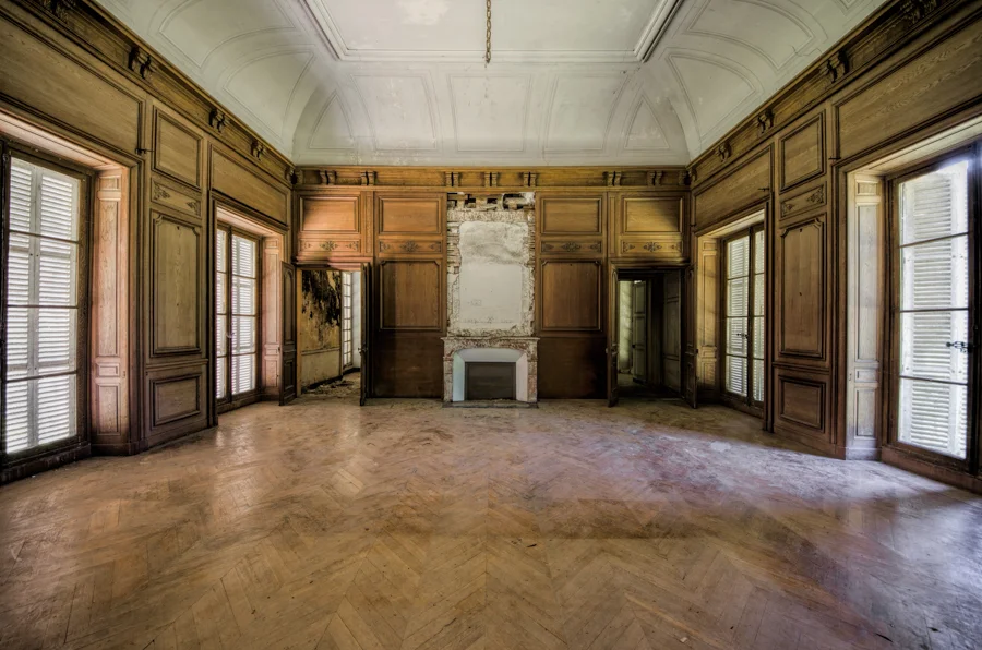 Chateau Du Cavalier: Wood Paneled Room