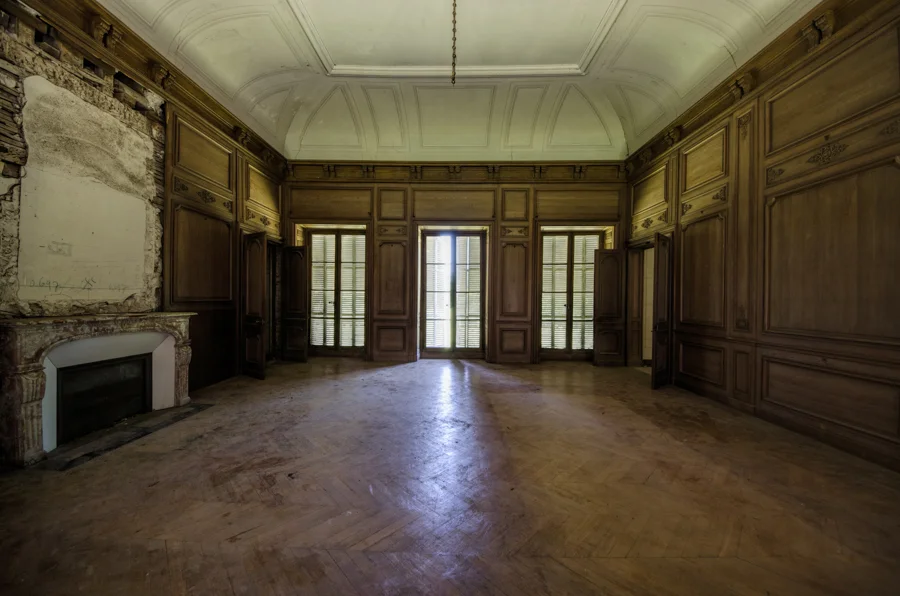 Chateau Du Cavalier: Wood Paneled Room