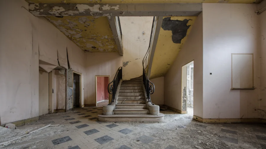 Abandoned staircase France