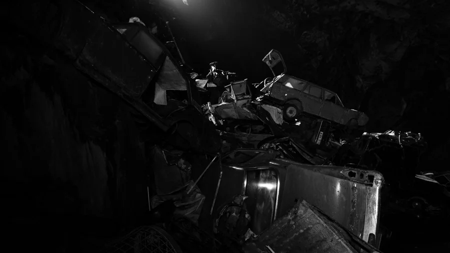 Cavern of the lost souls. Car Graveyard Underground UK