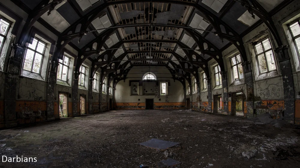 Urbex: St Johns Asylum. Main hall from the stage