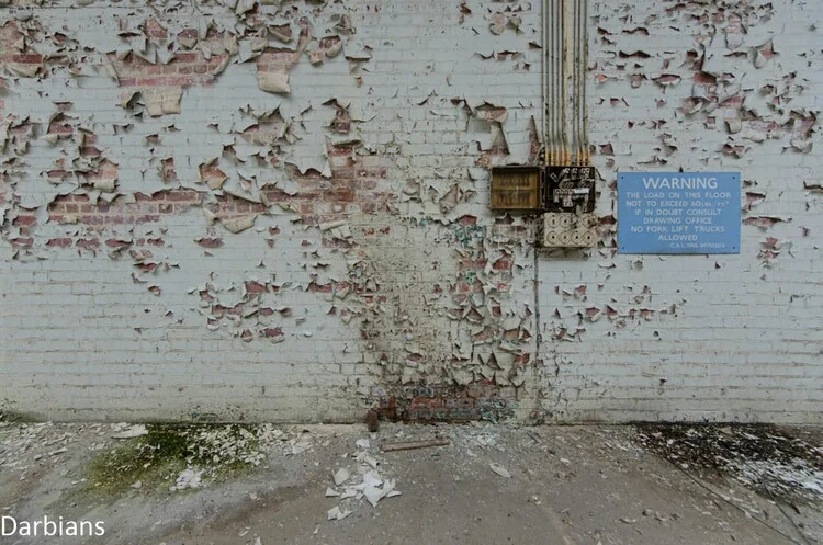 British Celanese: Peeling paint.