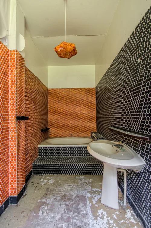 Abandoned hotel bathroom