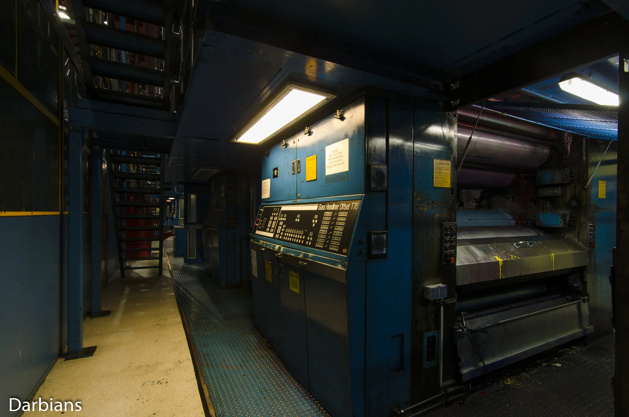Broughton Printers: Goss Headliner Offset printing press.