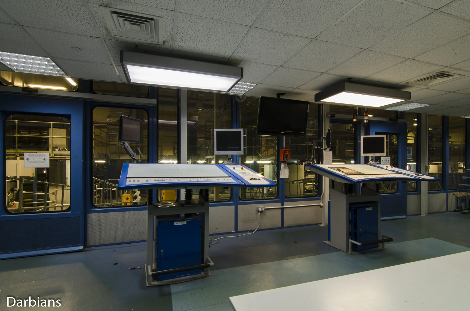 Broughton Printers Preston: Edit room for the later Koening &amp; Bauer printshop.