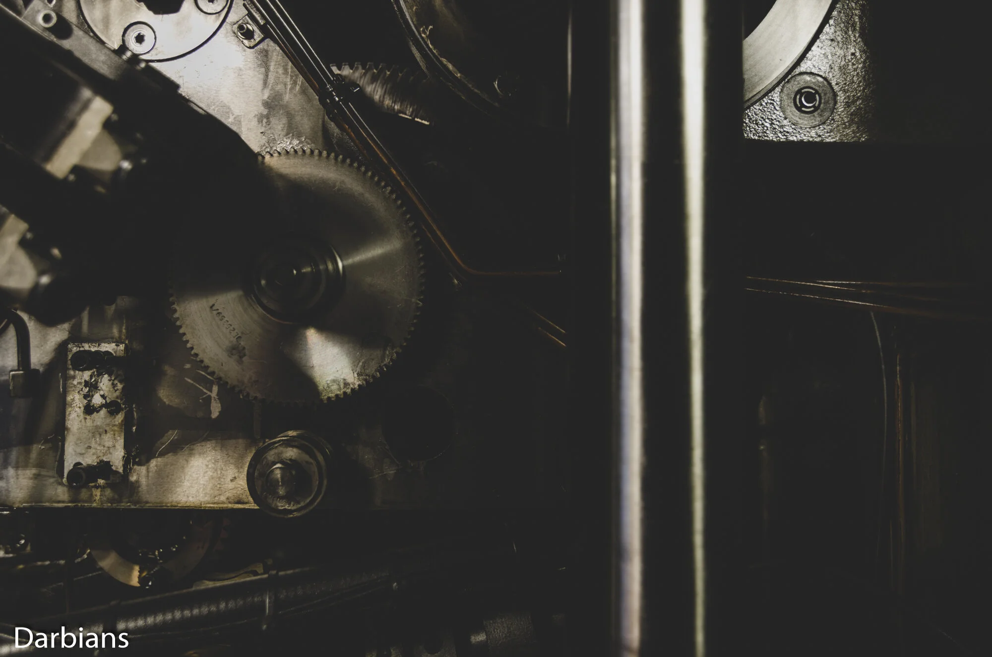 Broughton Printers Preston: A closer look at the gearing.