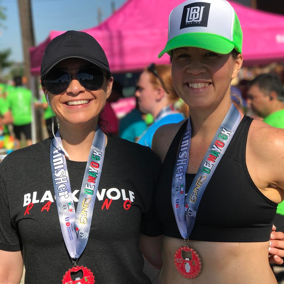 Coach Wendy and Teresa after the Santo De Mayo 5k!