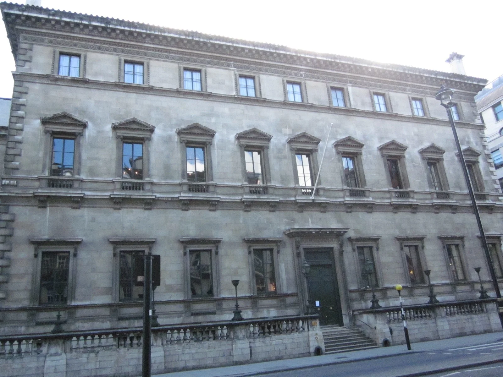 The Reform Club on Pall Mall, its Portland stone wonderfully smudged!