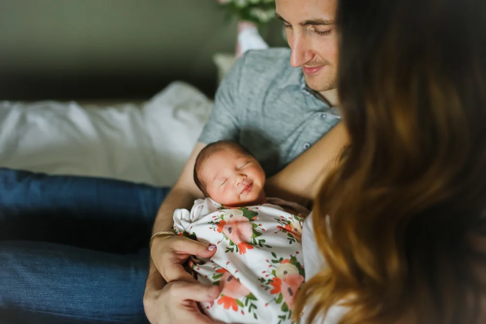 A Family Of Four Including Their Cute Dog Newborn In Home Lifestyle Photographer Jenny Grimm Photography Chicago Lifestyle Family Newborn Maternity Photographer