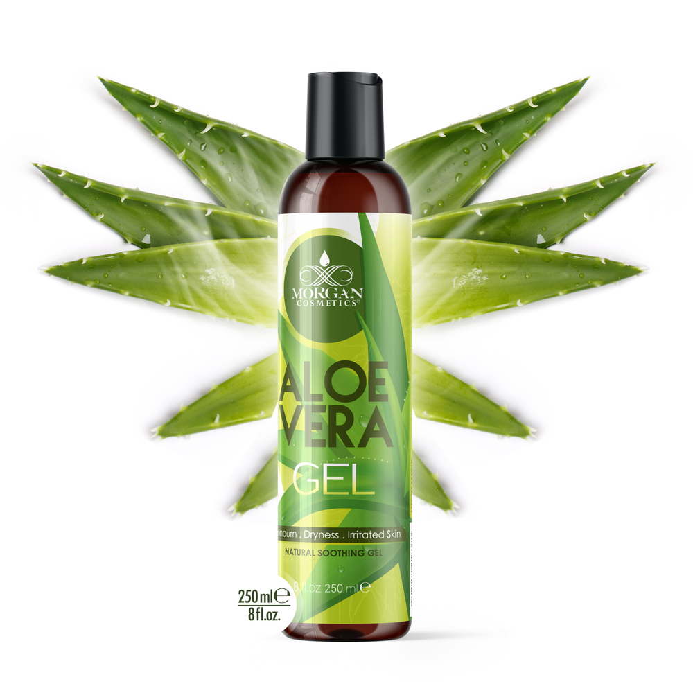 Morgan Cosmetics Pure Aloe Vera Gel Hydrating And Soothing Hair Skin And Nail Moisturizer Relieves Sunburn Bug Bites Rashes Acne Small Cuts 8 Oz Organic Argan Oil Morgan Cosmetics