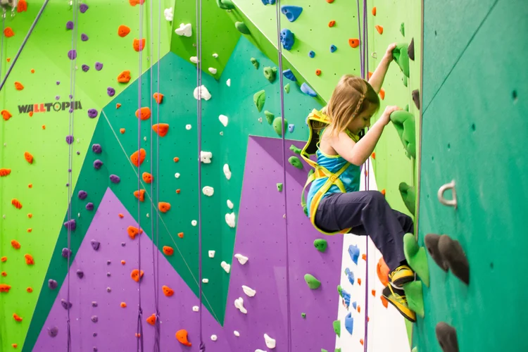 Kids climbing together