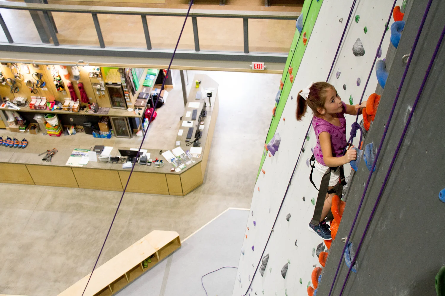 Youth climbers in summer camp