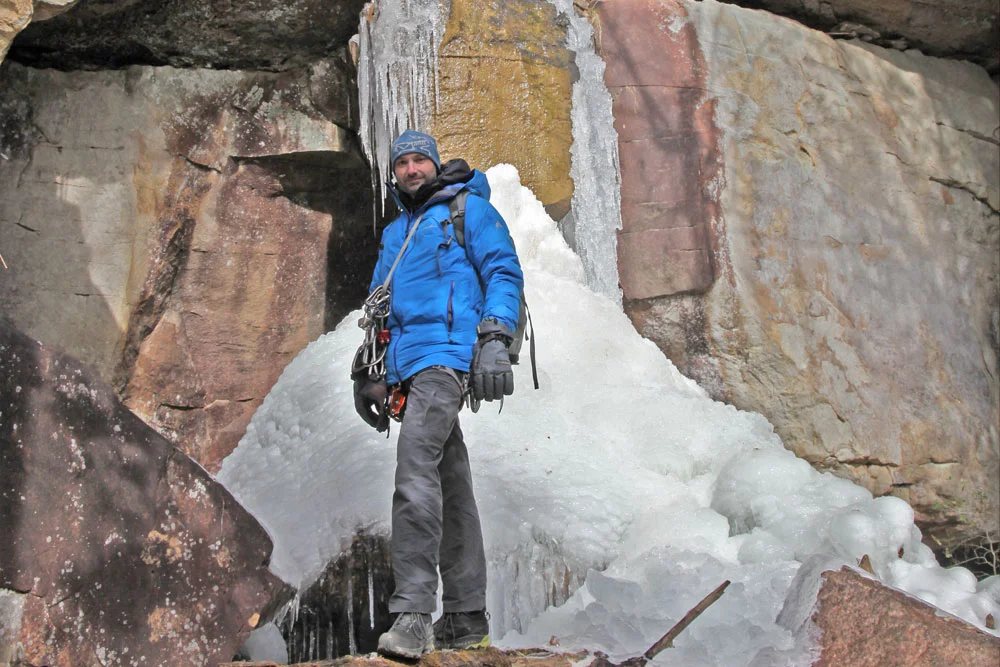 Kevin Flint standing in the South Clear section of the Obed Wild & Scenic River area on a 17-degree day in January. Photo courtesy of Kevin Flint and taken by Katie Meyer.