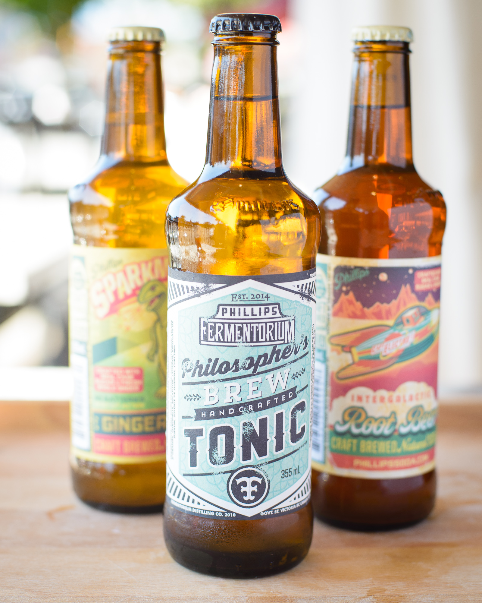 Phillips fermentorium soda tonic, root beer and ginger ale summer food photography 