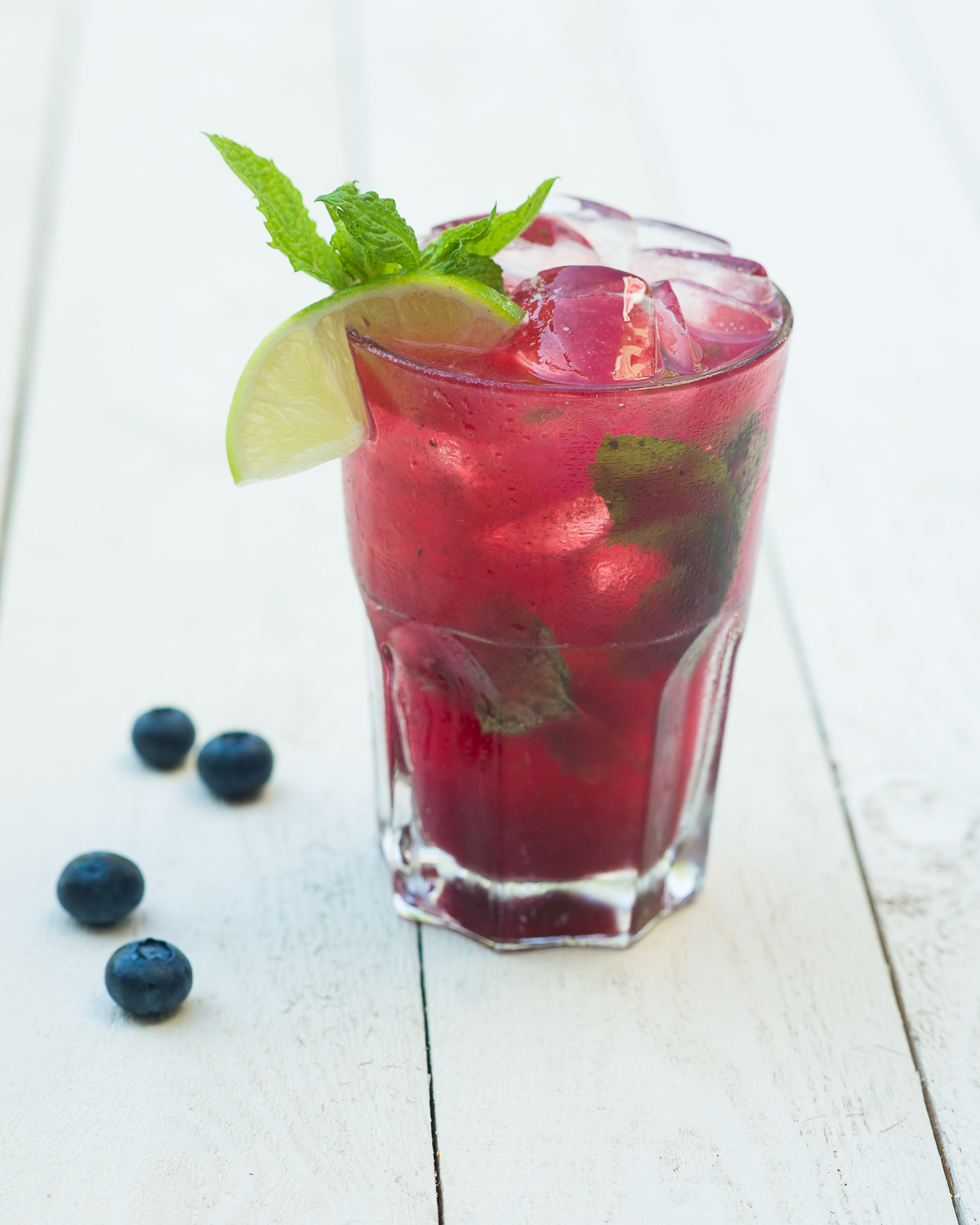 Blueberry, raspberry mojito food photograph vancouver