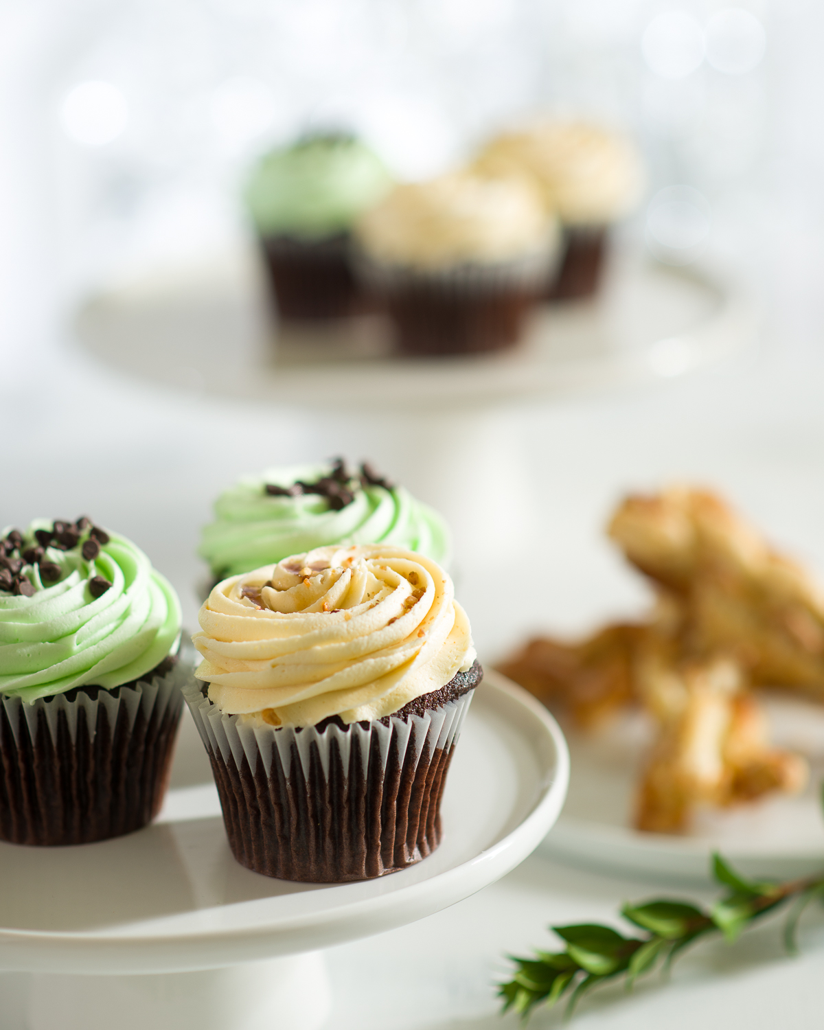 Mint and caramel cupcakes Vancouver food photograph