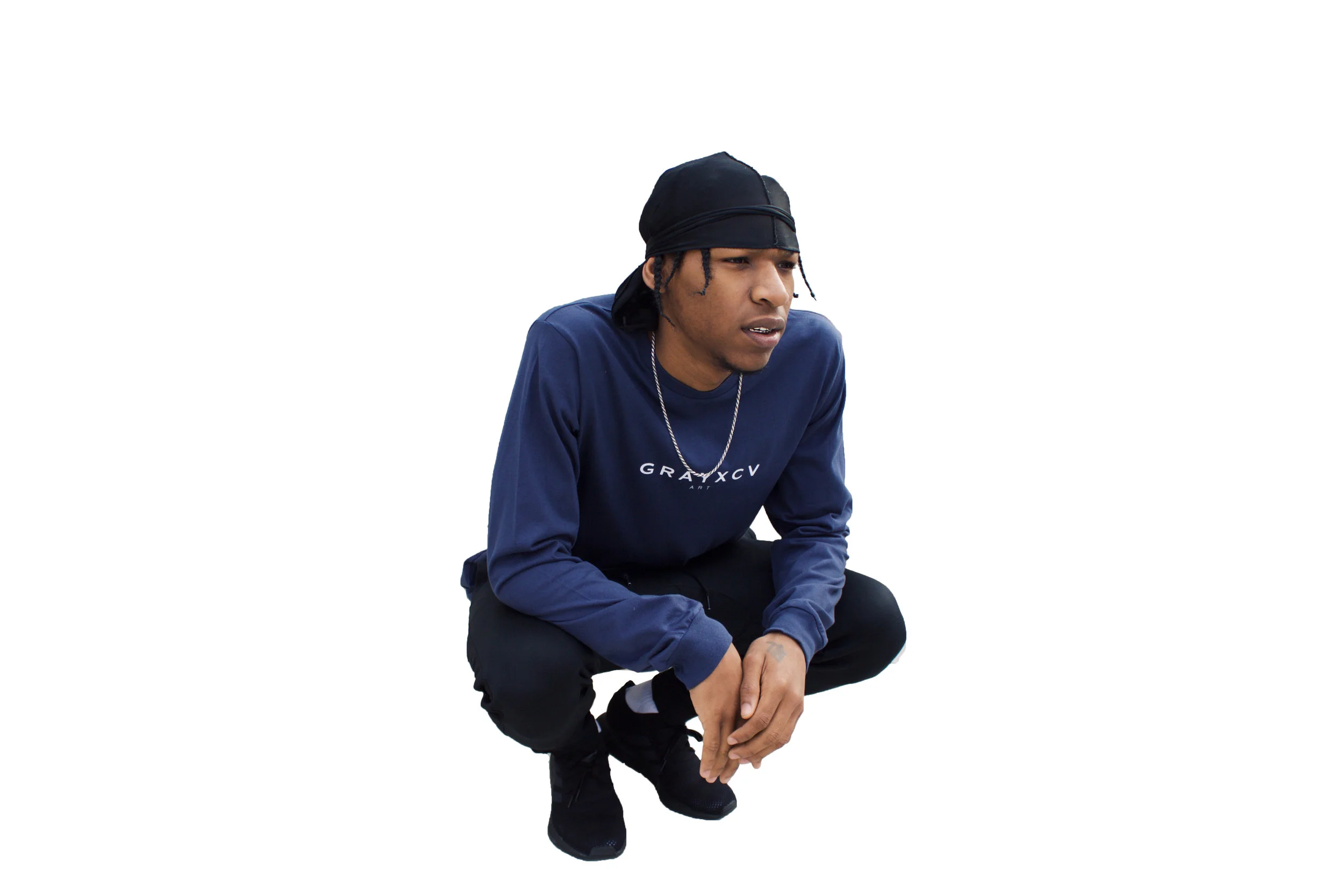 Navy Blue LongSleeve Logo Tee